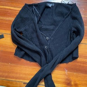 Black Ribbed Urban Outfitters Cardigan